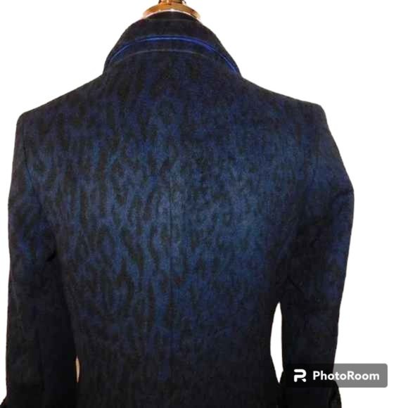 Helene Berman London Navy 'Future College' Notch Collar Lined Buttoned Coat - Picture 10 of 16